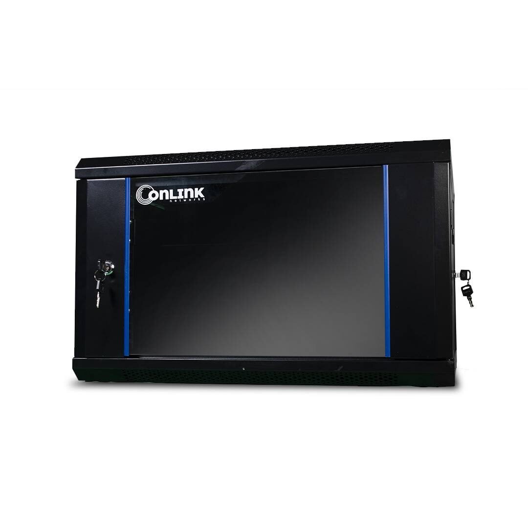 Rack pared fijo puerta de vidrio 9U